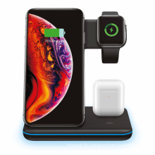 3 in 1 15w 10w Fast Charge Wireless Charger Stand holder Qi Wireless Charging Multifuncion Station for iPhone iWatch Airpods